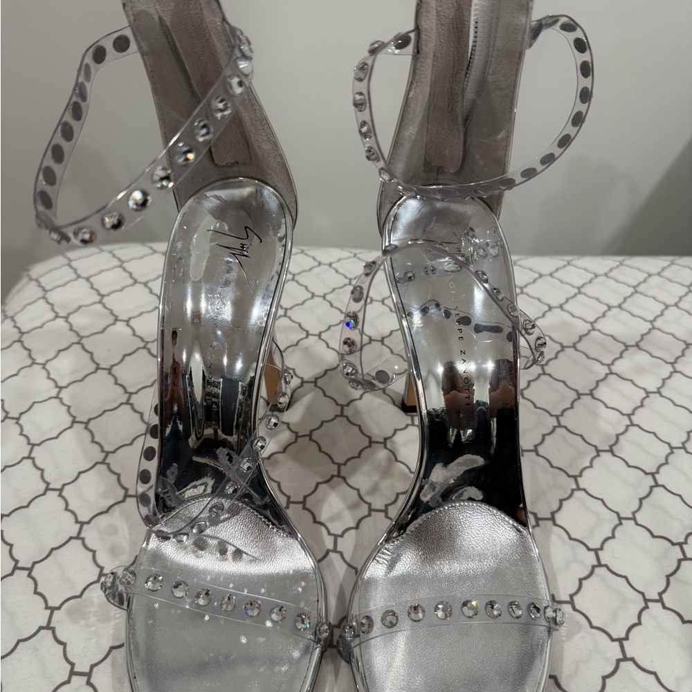 Stylish Silver Strappy Heels